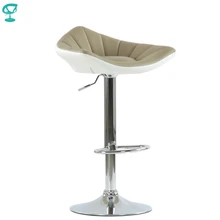 N44CrPuBrownWhite Barneo N-44 коричневый с белым кухонный барный стул с мягким сиденьем эко-кожа ножка хром стул на газ-лифте стул высокий стул для барной стойки кресло для мастера макияжа по России