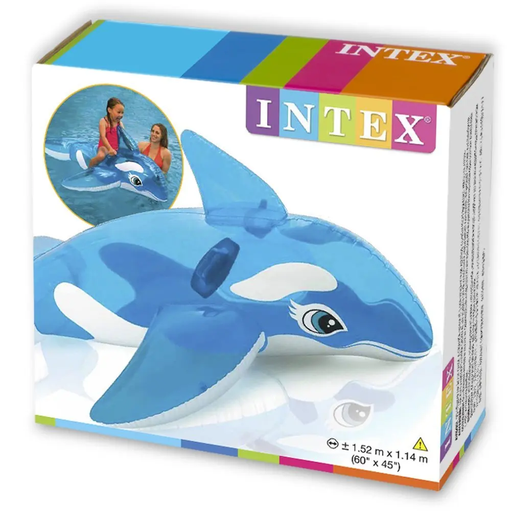 Intex 6" Lil' маленький кит кататься на воде игрушки Прозрачный синий детский надувной КИТ плавательный бассейн плавающий плот