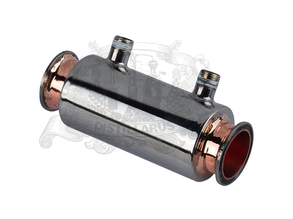 

NEW 2" Direct flow Dephlegmator / Reflux Stainless steel 304 with red copper inside , tri-clamp connection OD64