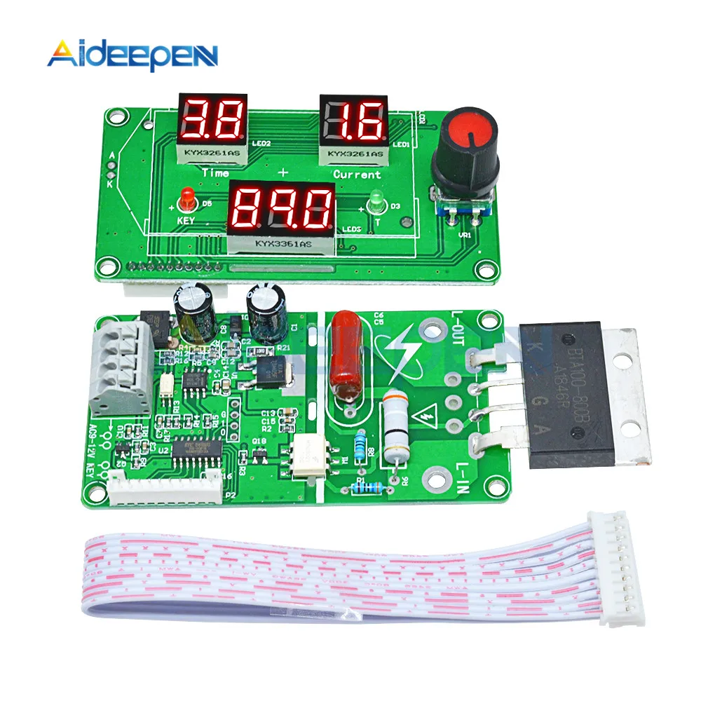 

100A Digital Display Spot Welding Machine Transformer Controller Control Panel Board 0-999 Welding Counting Single Pulse