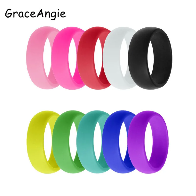 10pcs/set Silicone Ring Set Finger Gift Flexible Hypoallergenic