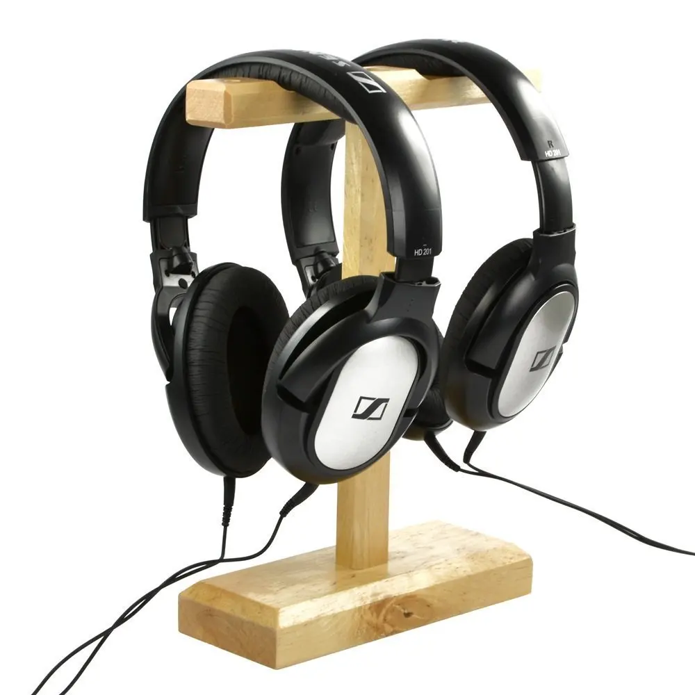 Wood Dual Headphones Stand holder for Bose QC15 QC25 Sony MDR XB500 Shure Ultimate Ears Koss PortaPro JVC Philips Skullycandy