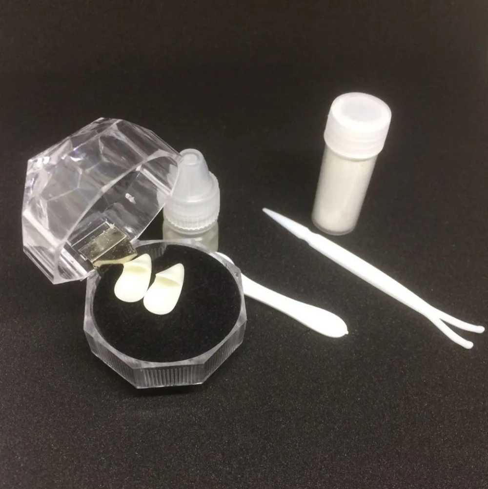 1 Set Horrific Dress Vampire Teeth Halloween Party Dentures Props Vampire Zombie Devil Teeth Halloween Decoration With Glue