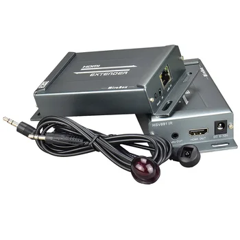 

150M HDMI IR Extender+3.5MM Jack Audio Extractor HDMI Extender IR Transmitter Receiver over Ethernet IP TCP by RJ45 Cat5e Cat6