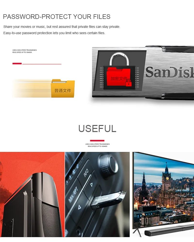 Двойной Флеш-накопитель SanDisk флеш-накопитель USB 3,0 128 Гб 64 Гб флэш-накопитель 32 Гб оперативной памяти, 16 Гб встроенной памяти, 150 МБ/с. флеш-карта памяти Pen накопители флешки U диск для ПК