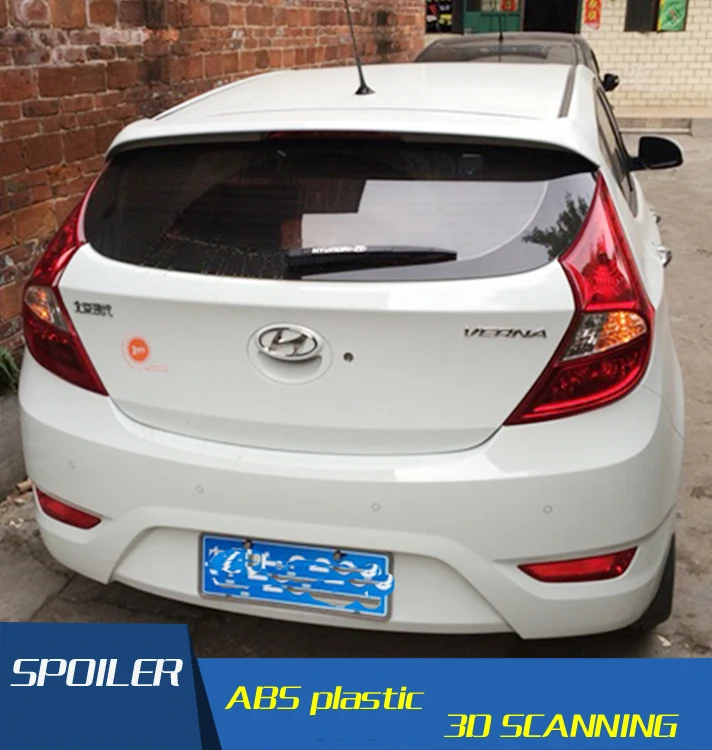 

For Hyundai Verna Spoiler ABS Material Car Rear Wing Primer Color Rear Spoiler For Hyundai Verna Spoiler hatchback 2011-2013