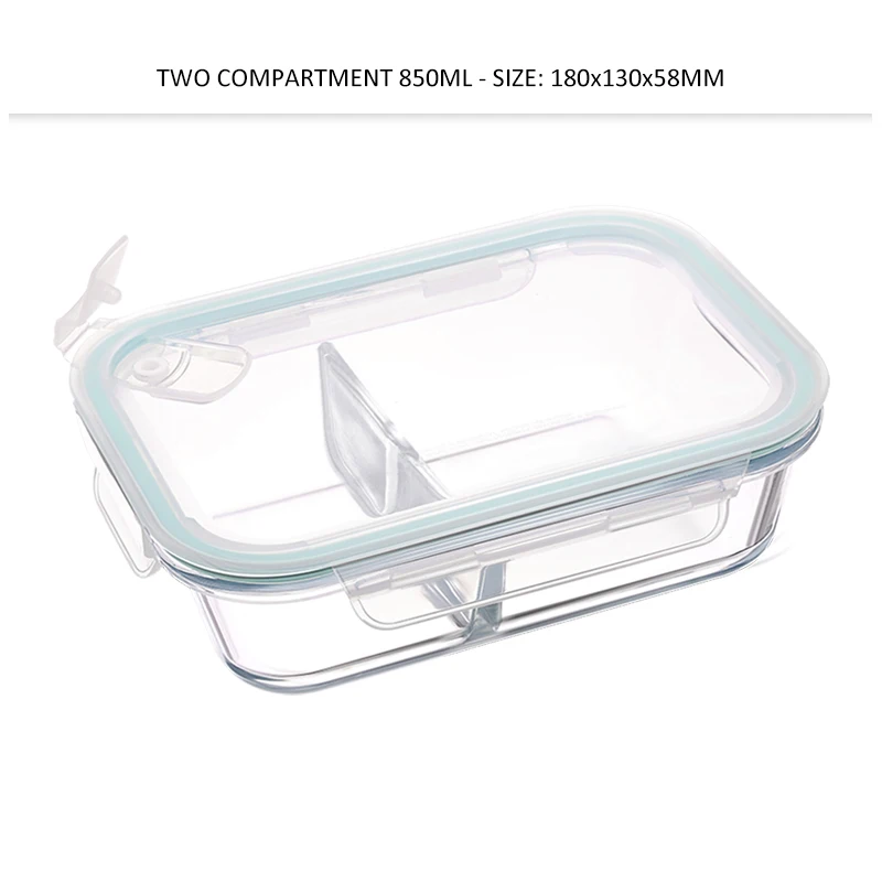 Glass Meal Prep Container Locking Lids Food Container Airtight Lunch Box Compartment Food Storage Container Microwave Safe 6