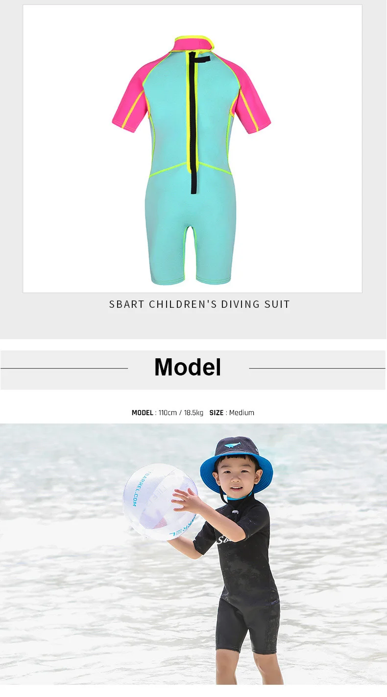 Коллекция года, Sbart, 2 мм, детский неопреновый гидрокостюм для подростков, От 2 до 12 лет, Детский Гидрокостюм с короткими рукавами, купальный костюм, солнцезащитный, Термальный, против медузы, Quic