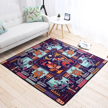 

Kid Children Rug Cartoon Cute Animal Elephant Bird Washable Non-slip Square Carpet for Bedroom Living Room