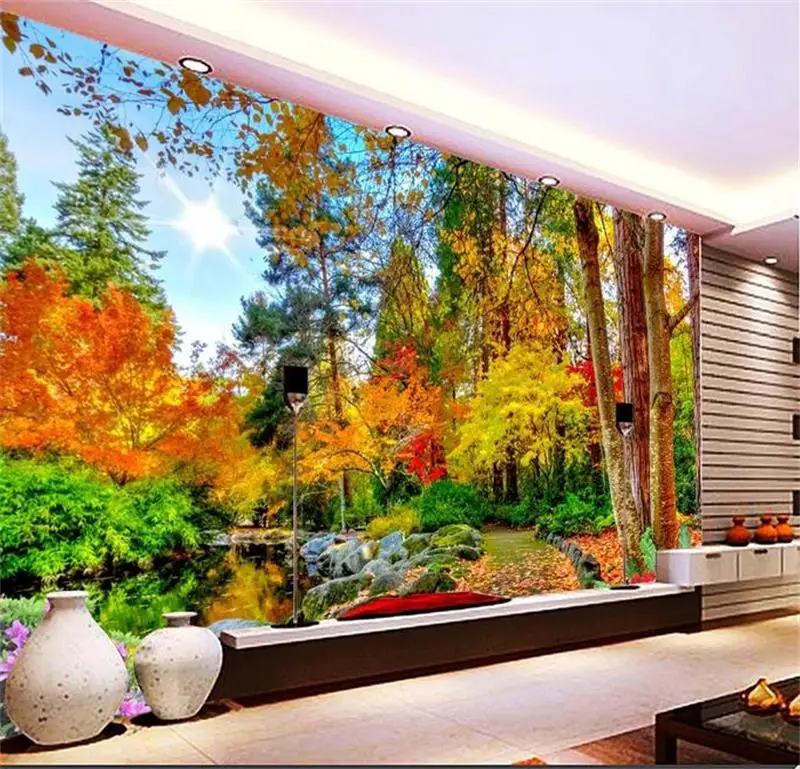 3d murals wallpaper Autumn Nature photo custom non woven ...