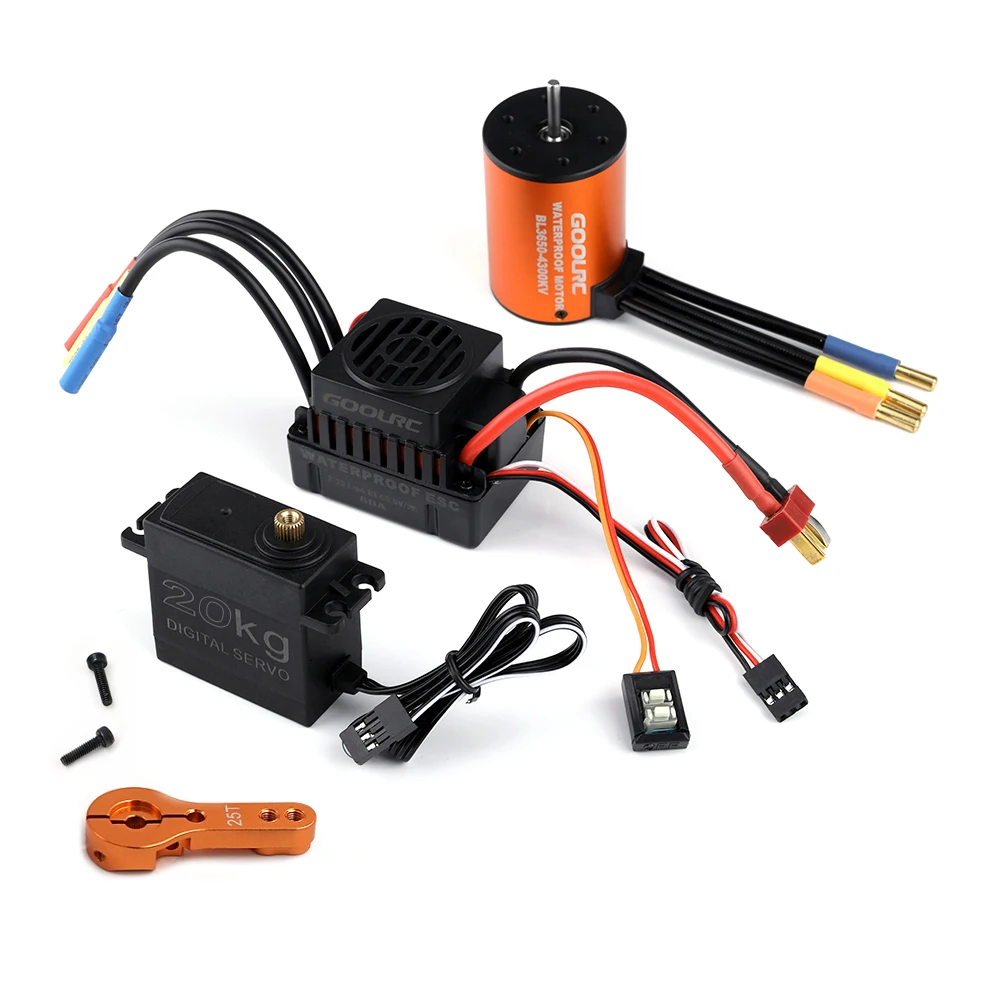 Высококачественный набор GoolRC Combo 3650 4300KV RC Motor 60 Brushless ESC 20kg Servo w/ 25T Arm для 1/10 Car Off