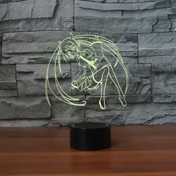 Творческий аниме для девочек 3D ночник сенсорная кнопка настольная лампа USB 7 цветов Изменение Светодиодное освещение Домашний Декор аниме