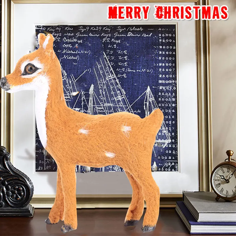 

Xmas Elk Christmas Reindeer Emulation Shop Plush Plastic Display Window 8*9cm Mini