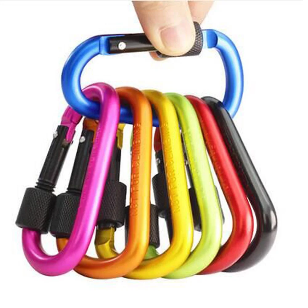 

1pcs Aluminum Carabiner D-Ring Key Chain Clip Snap Hook Karabiner Camping Keyring 8 Colors