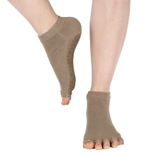 Yoga Socks Non-Slip Straps Barre with Grips for Toeless Half Toe Socks Pilates Ballet Pure Barre Barefoot Workout Dance Slippers weanas® half toe yoga pilates toe socks with grips