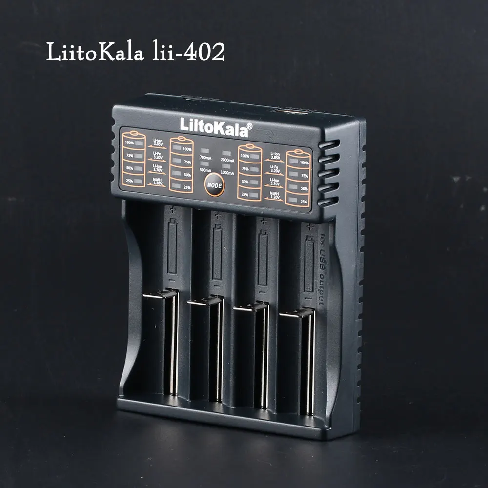 

LiitoKala Lii-402 18650 Battery Charger For 26650 16340 RCR123 14500 LiFePO4 1.2V Ni-MH Ni-Cd Rechareable Battery lii402