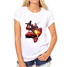 BONA 2016 Women Harajuku T-shirt Deadpool Pattern Prited t shirts womans Funny Hipster women tops Free shipping