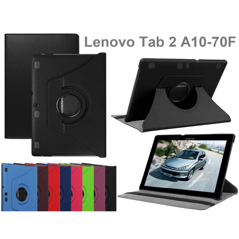 

For Lenovo Tab 2 A10 70 10.1 Tablet case 360 Rotating for Lenovo A10-70 A10-70L A10-70F Stand Leather Protective Tablet Cover