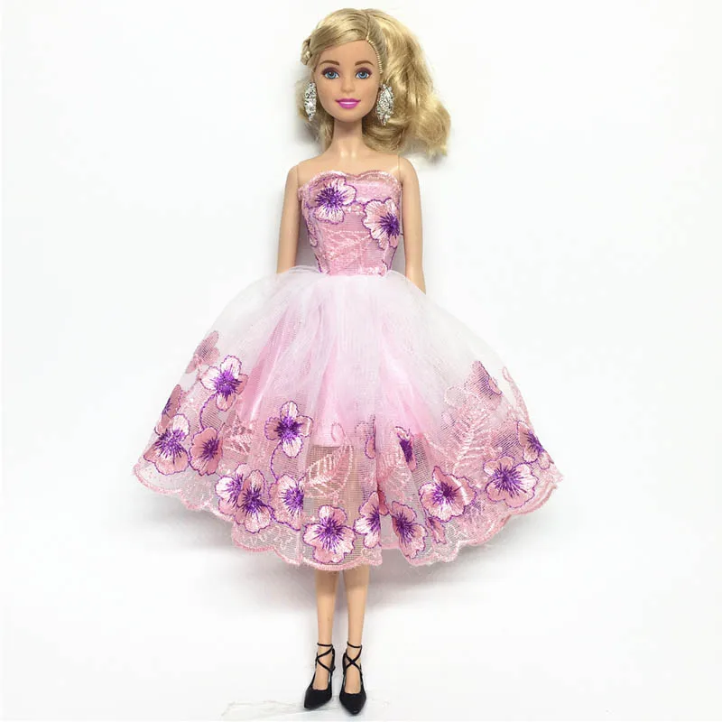 Костюм с цветами, цельнокроеное платье для куклы Барби 1/6, модное праздничное платье, одежда для 1/6, аксессуары для кукол BJD, детская игрушка - Цвет: 18