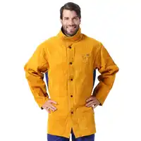 Leder Schweißen Jacke Flamme/Wärme/Abriebfest Hybrid FR und Rindsleder Lange Hülse Arbeiter Jacke Bekleidung für Schweißen arbeit