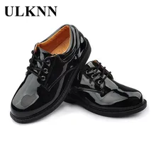 ULKNN кожаная обувь для мальчиков; Черная Осенняя детская обувь; кожаная обувь для мальчиков и девочек; детская обувь с резиновым узором; chaussure enfant