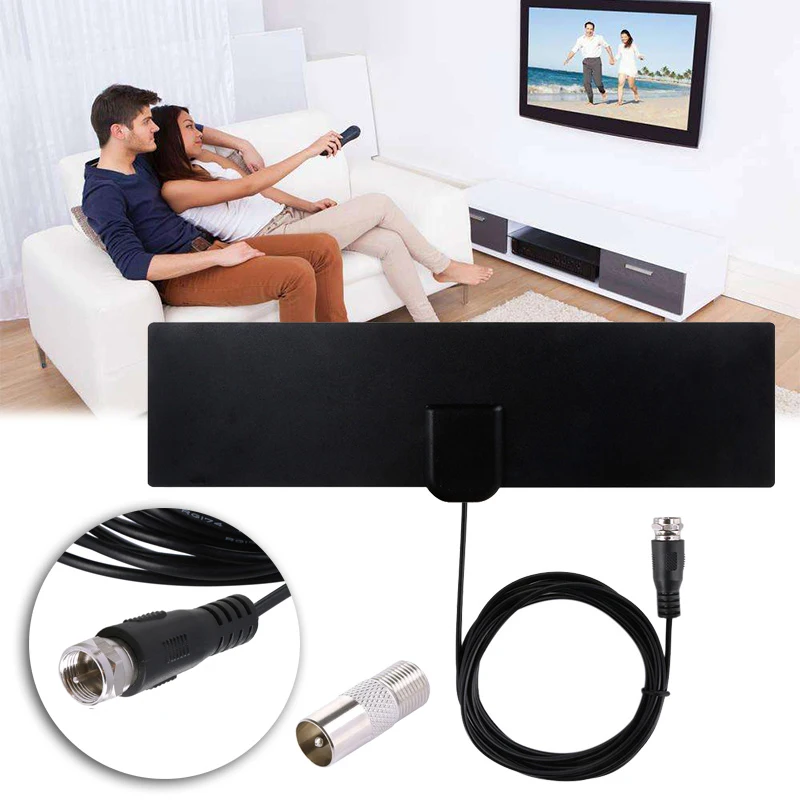 AH-LINK цифровая комнатная HD 25db ТВ антенна ТВ радиус Surf лиса антенны Freeview антенна DVB-T2 VHF UHF tv антенна черного цвета