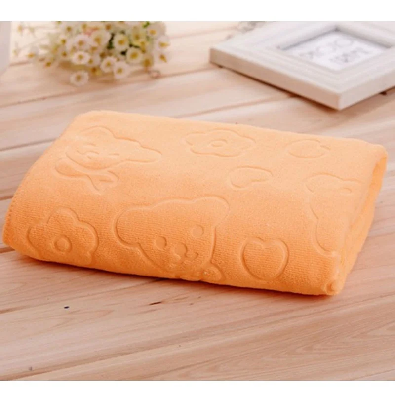 70X140 см впитывающее полотенце из Микрофибры Мягкое Полотенце для душа мягкая быстросохнущая мочалка - Цвет: Оранжевый