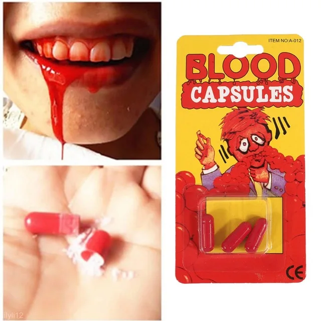 Хэллоуин Поддельные капсулы с кровью антистресс шутки День Дурака шутки игрушки Смешные гаджеты капсула крови капсулы волшебный трюк