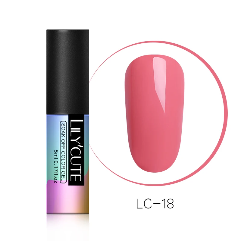 LILYCUTE Nude чистый цветной Гель-лак замочить от УФ светодиодный Гель-лак стойкая черная белая розовая основа Гель-лак для маникюра - Цвет: LC-18