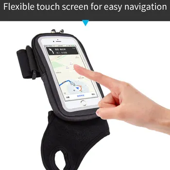 

Riding Running Wrist Bag Touchable Forearm Band Pack Polyester Bike Mount Phone Holder Pouch for 5.5 inch Smartphone