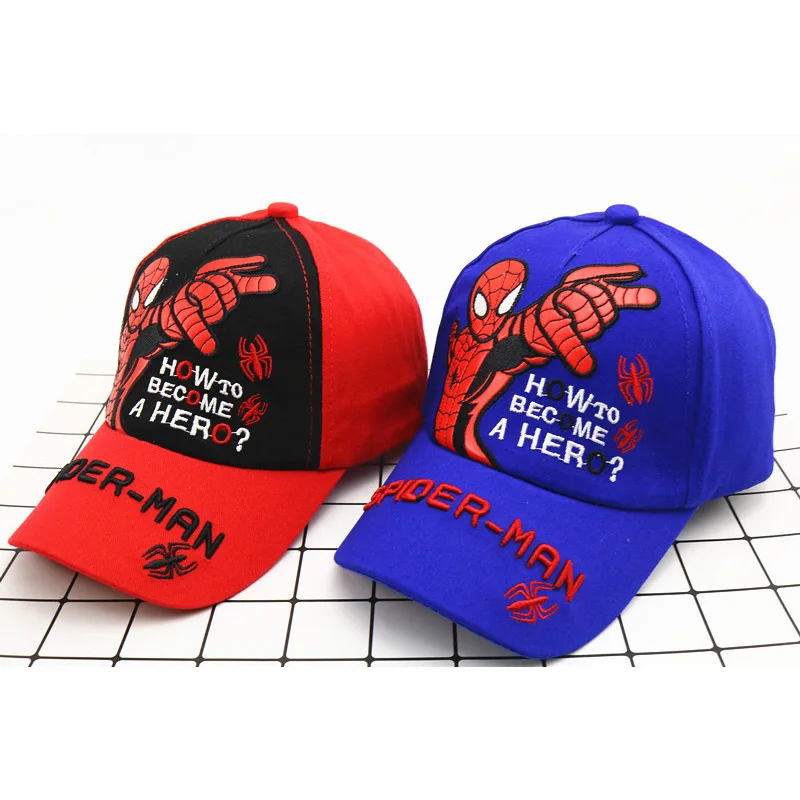 Летняя шляпка для Девочки Мальчики Snapback Бейсбол Кепки s с изображением Человека-паука для мальчиков на открытом воздухе Спорт Хип-хоп Кепки детей Sun Hat