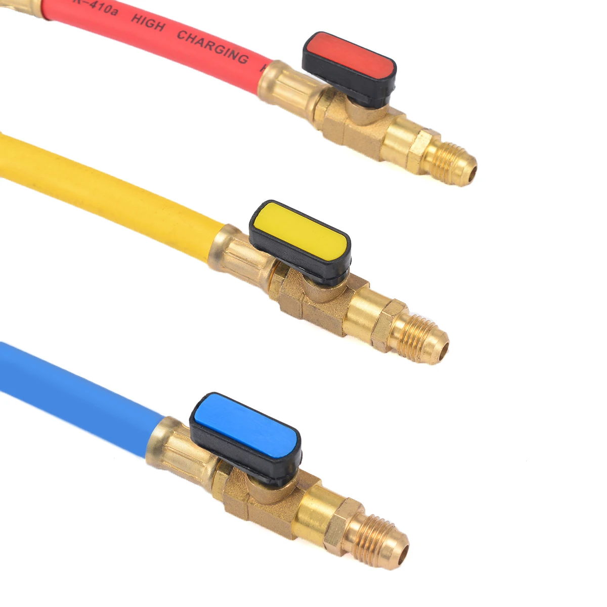 

3pcs Practical A/C Refrigeration Charging Hoses 1/4" SAE Female Mayitr R134a R410a R22 R12 R502 800PSI Manifold Gauge Set 19cm