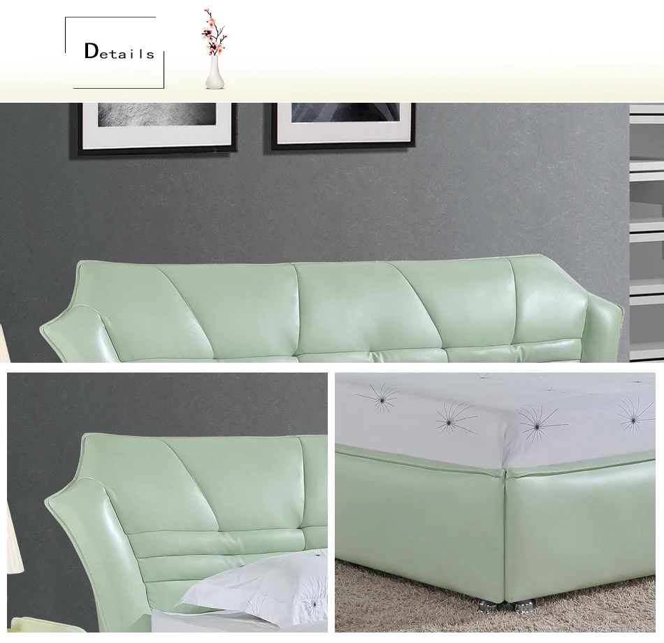 Импортируется из Милан дизайнер современная мебель для спальни кожа кровать в стиле рококо