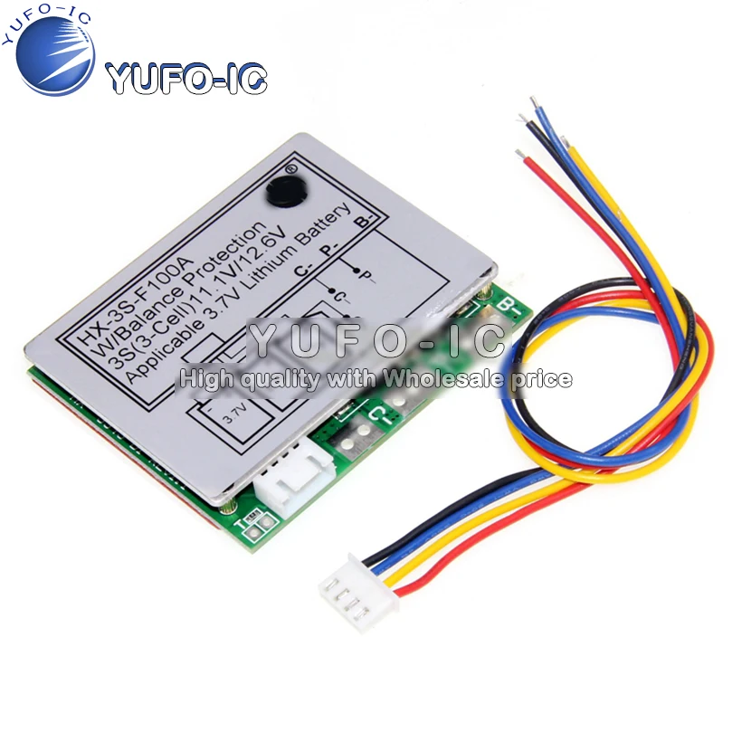 

Three-string 12.6V Lithium battery Protection Board 3S series 11.1V polymer 12V 100A split belt equilibrium