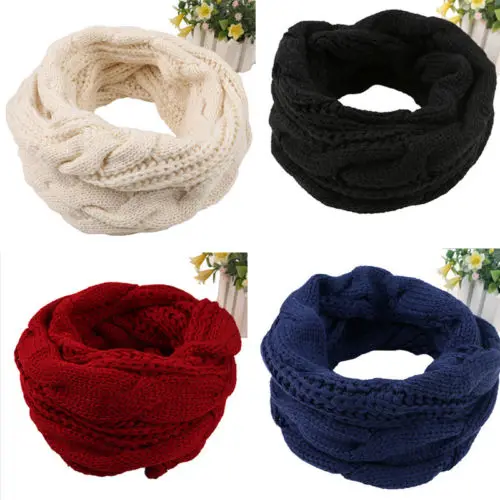 

Ladies Women Winter Knitted Crochet Long Snood Tube Scarf Shawl Neck Warmer Gift