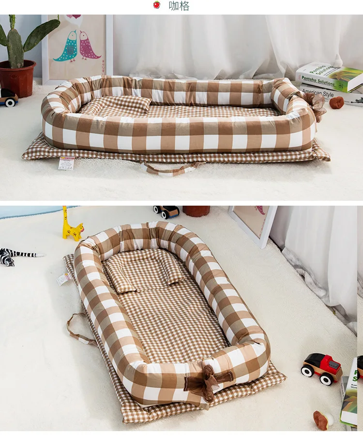 Портативное детское гнездо, кровать для новорожденных Biomimicry, многофункциональное гнездо для императора, детская складная кровать для путешествий с бампером, матрасом
