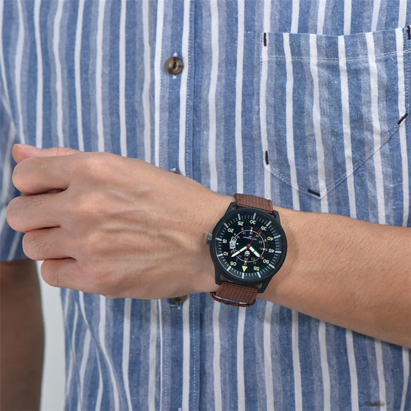Военные мужские кварцевые армейские часы с черным циферблатом, роскошные спортивные наручные часы 80619