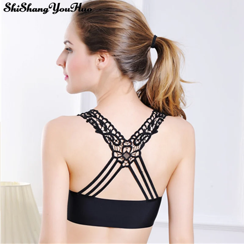 

White Black Women Bra Bustier Crop Top Seamless Solid Padded Bralette Bralet Cami Tank Tube Tops BH 6808