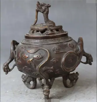 

Marked Pure bronze animal dragon beast statue incense burner Censer Incensory