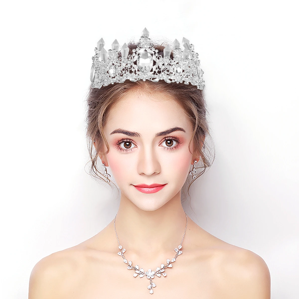 

Crystal Rhinestone Crown Girl Tiara Princess Crown Bridal Wedding Hair Combs Prom Hair Accessory