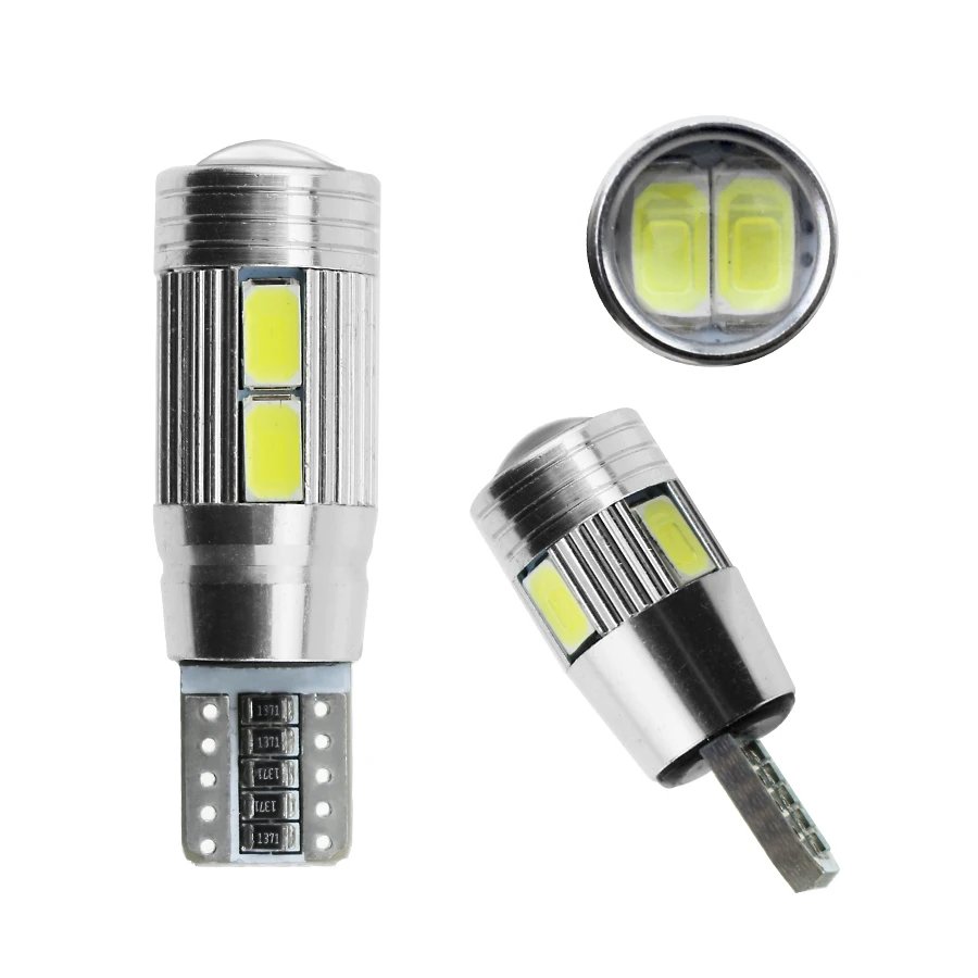 

YCCPAUTO W5W Auto LED T10 White License Plate Lights Interior Dome Map Light Bulbs CANBUS Error Free 1PCS 5630 smd