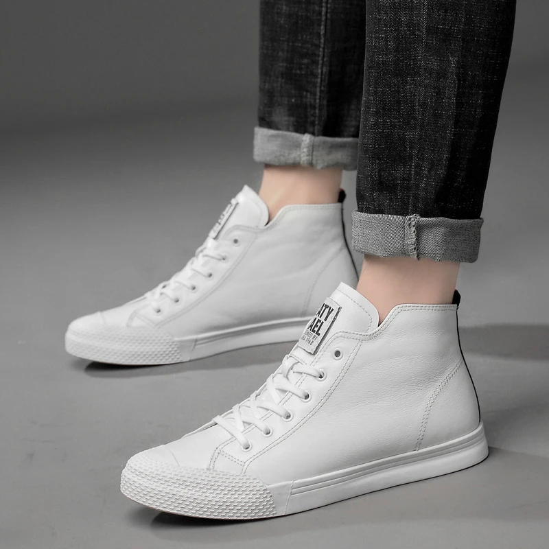 Hip Sapatos Inverno Dos Black 2018 Couro Branco Cotton Outono Genuínas Homem Preto Boot Homens black Add Para New Season white Hop De Botas Lace Season Neve Ankle Cotton up Four Trabalho white Vaca EwxX6XnZqW