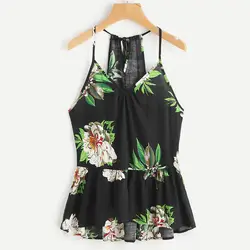 Женские Floral Crop Top V шеи Лето спинки жилет майка Сексуальная Bodycon кружева ремень Топ повязку sujetador encaje цветочный #121