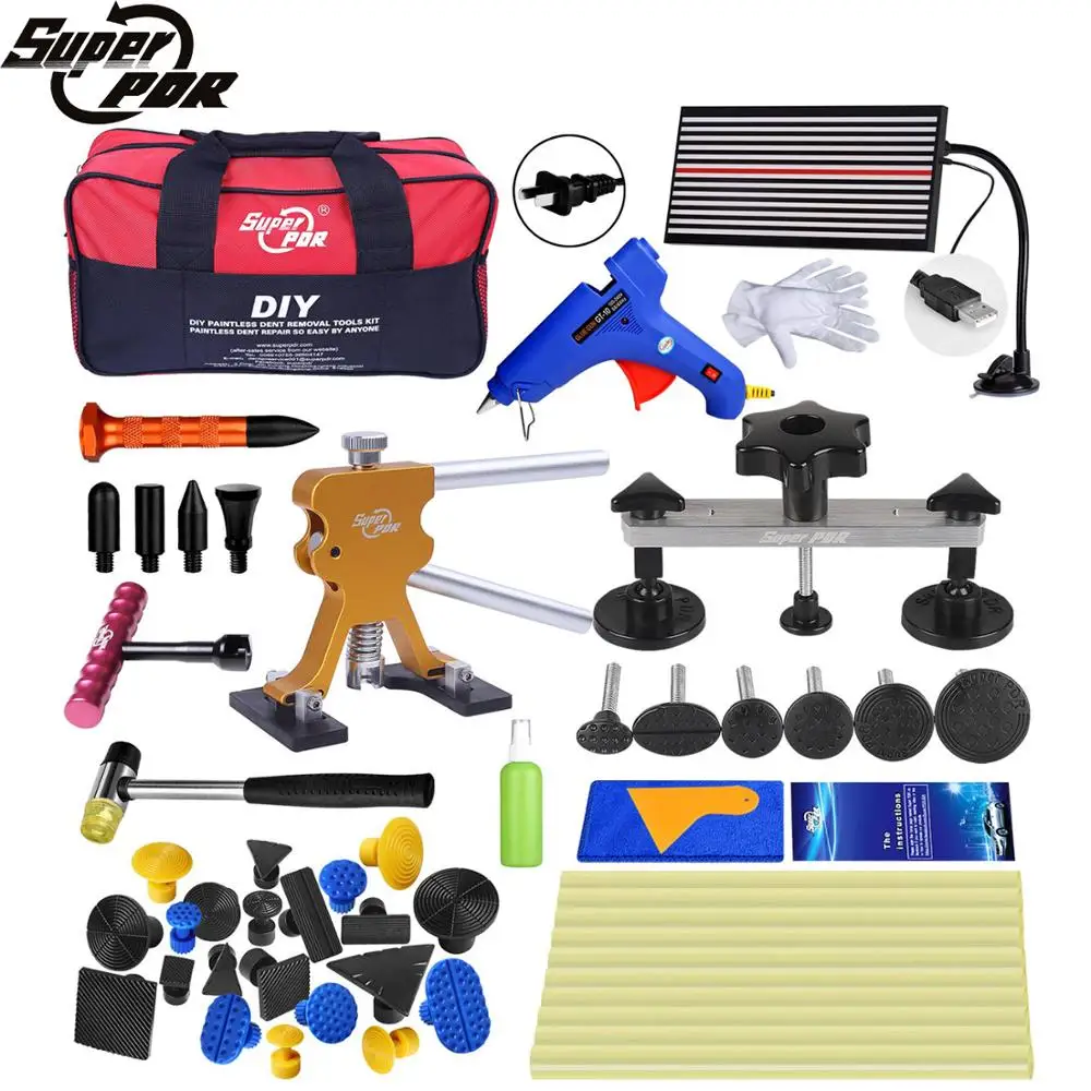 

Super Best PDR Tools Dent Puller Kit Suction Cup Car Dent Remover Kit Glue Tabs Pulling Paintless Dent Repair Fix Auto Hand Tool
