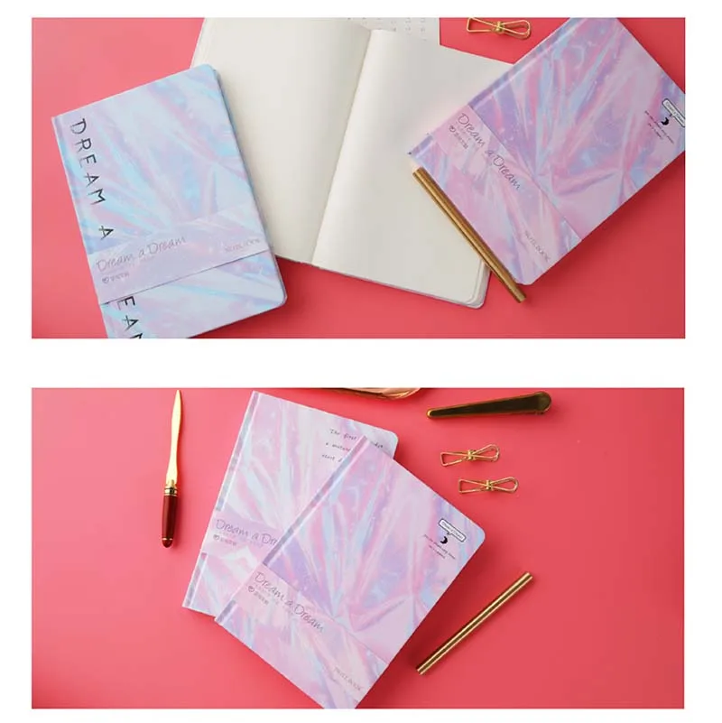 Блокнот серии EZONE Dream градиентный лазерный цвет твердая обложка блокнот линейные страницы 128 листов розовый фиолетовый подарок для девочек Канцтовары