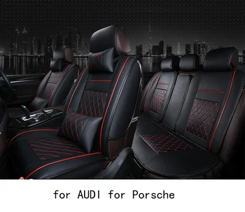 

easy clean firm grid pu leather car seat cover for audi a4 b6 audi a6 Porsche Cayenne front rear universal seat covers