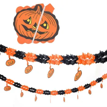 

Paper Pumpkin Garland Toys Halloween Haunted House Decoration Props Party Bar House Decor Supplies Gags Jokes Gift Toy
