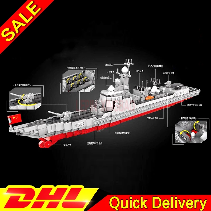 

XINGBAO 06028 1359PCS Military Series The Missile Destroyer Set Building Blocks Bricks New Kids Toys Christmas Gifts Ship Model