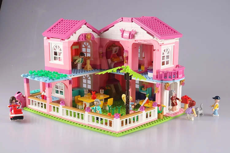 SLUBAN городской дом строительные блоки замок обучающая игрушка для детей duplo друзья для девочек DIY фигурки кирпичи