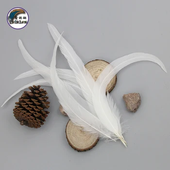 

6-14 Inch(15-35 cm)Wholesale High Quality Natural Bleached White Chicken Rooster Tail Feather